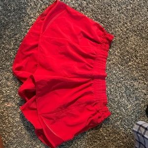 Lululemon Red Hotty Hot athletic shorts